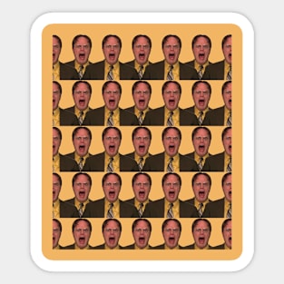 Dwight Repeat Pattern In Mustard Yellow The Office Fan Sticker